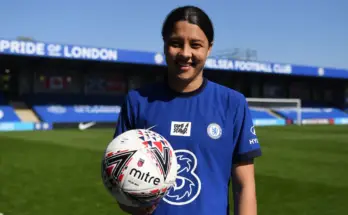 Sam Kerr photo from Chelsea FCW Twitter @ChelseaFCW